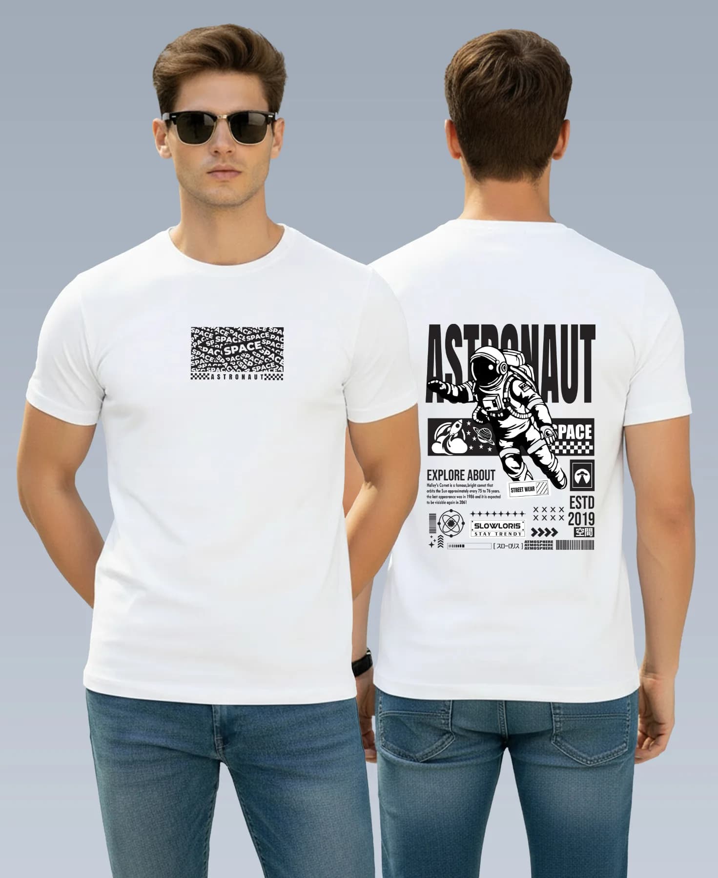 SL-30R-BCK/FRT-ASTRO-WHT-2XL Front View